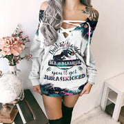 Mamasaurus Lover Women's Lace-Up Sweatshirt SKU0622