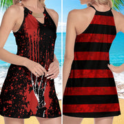 Horror Lover 1 Women's Round Neck Above Knee Dress