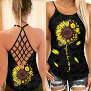 Horror Lover Cross Open Back Tank Top And Leggings