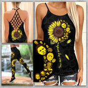 Horror Lover Cross Open Back Tank Top And Leggings