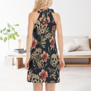Horror Lover Women's Dress With Neck Tie