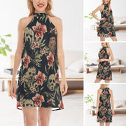 Horror Lover Women's Dress With Neck Tie