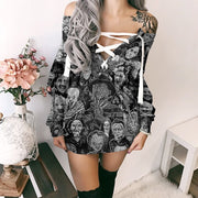 Horror Lover 2 Women's Lace-Up Sweatshirt