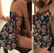 Horror Lover Silk Nightgown, Stunning Romantic Sleepwear For Women