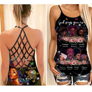 Black Girl Cross Open Tank Top