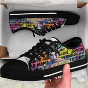 2PAC Low Top Black Shoes