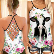 Cows Lover Cross Open Tank Top