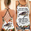 Turtle Lover 1 Cross Open Tank Top
