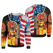 FIREFIGHTER LOVER 5 UGLY CHRISTMAS SWEATER