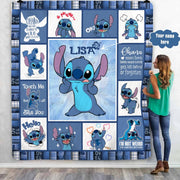Stitch Fan Lover 002 Quilt Blanket Custom Name