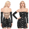 SW Lover Women's Off-shoulder Back Lace-up Dress