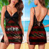 Horror Lover FreddyK Women's Back Straps Cami Dress With Lace