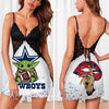 Cowboys Lover 1 Women's Back Straps Cami Dress With Lace