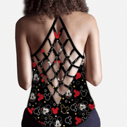 MK Lover Personalized Cross Open Tank Top