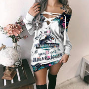 Mamasaurus Lover Women's Lace-Up Sweatshirt SKU0622