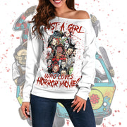 Horor Lover Sweatshirt - Off Shoulder SKU0626