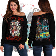 Horor Lover Sweatshirt - Off Shoulder SKU0627
