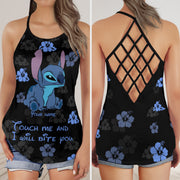 Ohana Lover - Personalized Cross Open Back Tank Top And Leggings SKU0650