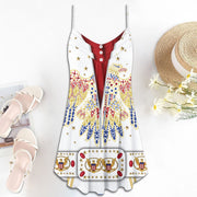 Elvis Lover Spaghetti Strap Summer Dress SKU0669
