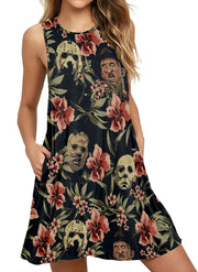 Horror Lover 1 All-over Print Sleeveless Pocket Dress