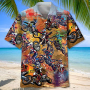 Dirt Bike Vintage Art Hawaiian Shirt