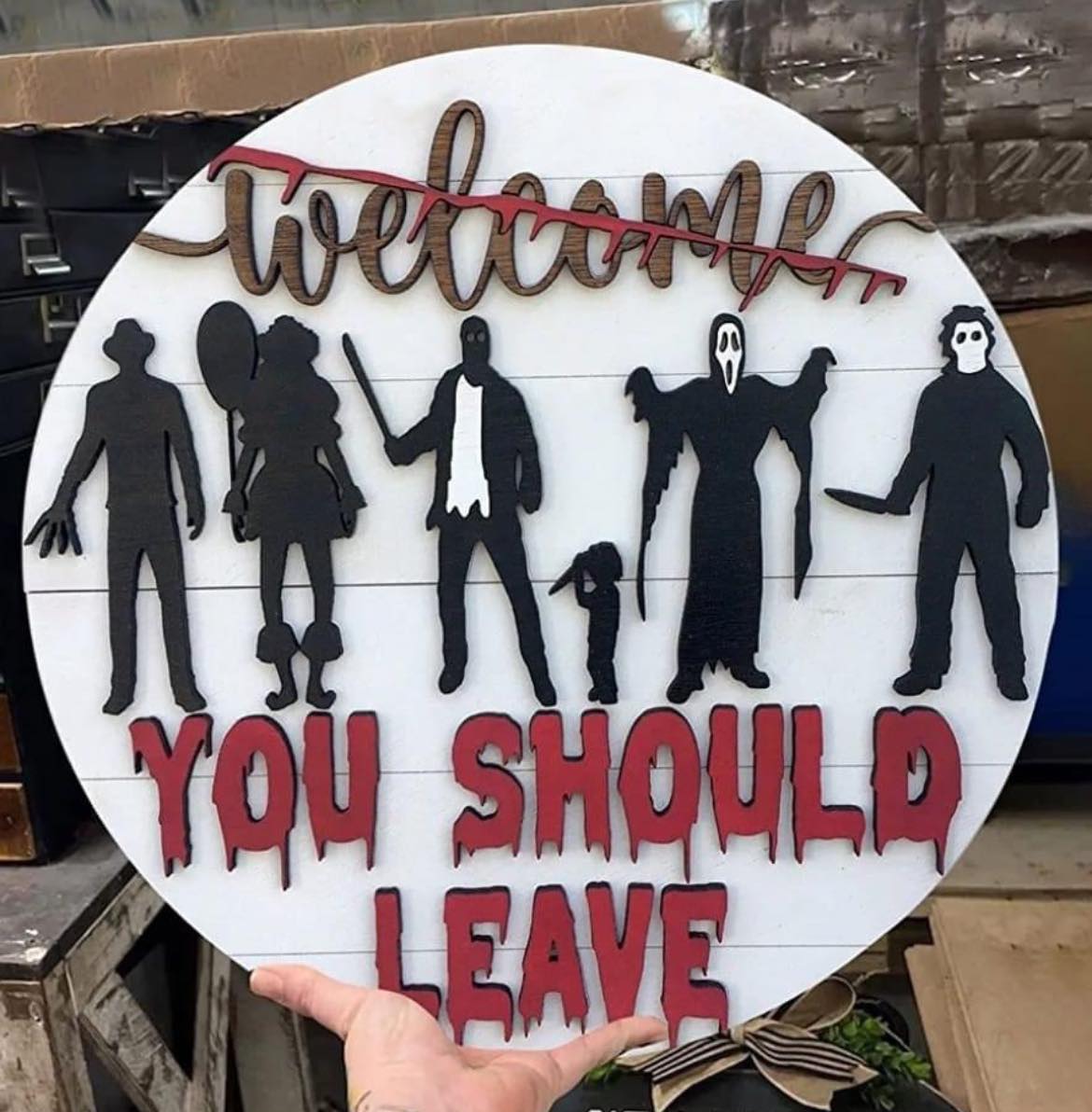 Halloween 3D Horror Welcome Sign for Front Door Hanger – SUGUSPOD