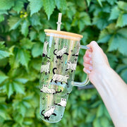 Ghost Cat Coffee Glass Tumbler