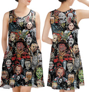 Horror Lover 2 All-over Print Sleeveless Pocket Dress