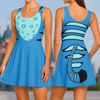 Halloween Derpy Tiger Blue Costume Skater Dress
