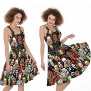 Horror Lover 25 Print Women's Sleeveless Dress