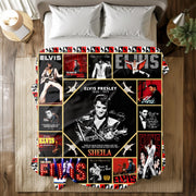 Elvis Lover 6 Quilt Blanket - Custom Name
