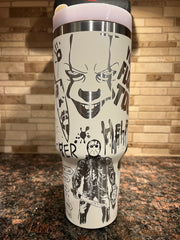 Horror Lover 5 40oz Stainless Steel Laser Engraved Tumbler