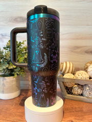 Halloween Spooky Ghost Lover Tumbler Steel Engraved Printed Tumbler