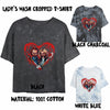 Horror Lover Chucky and Tiffany Lady's Wash Cropped T-Shirt