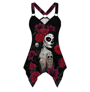 Skull Lover 14 Women Tank Tops Gothic V Neck