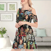 Horror Lover Women's Cold Shoulder O-neck Dress SKU0660