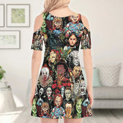 Horror Lover Women's Cold Shoulder O-neck Dress SKU0660