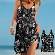 Horror Lover Beach Dress Allover Print SKU0680