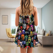 Horror Lover Spaghetti Strap Summer Dress SKU0696