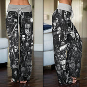 Horror Lover Pajama Pants Print Drawstring Palazzo Lounge