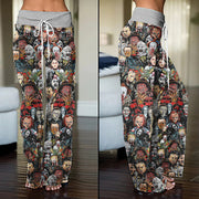 Horror Lover 3 Pajama Pants Print Drawstring Palazzo Lounge