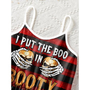 Horror Lover Funny Halloween I Put The Boo Skull Women Cami Romper